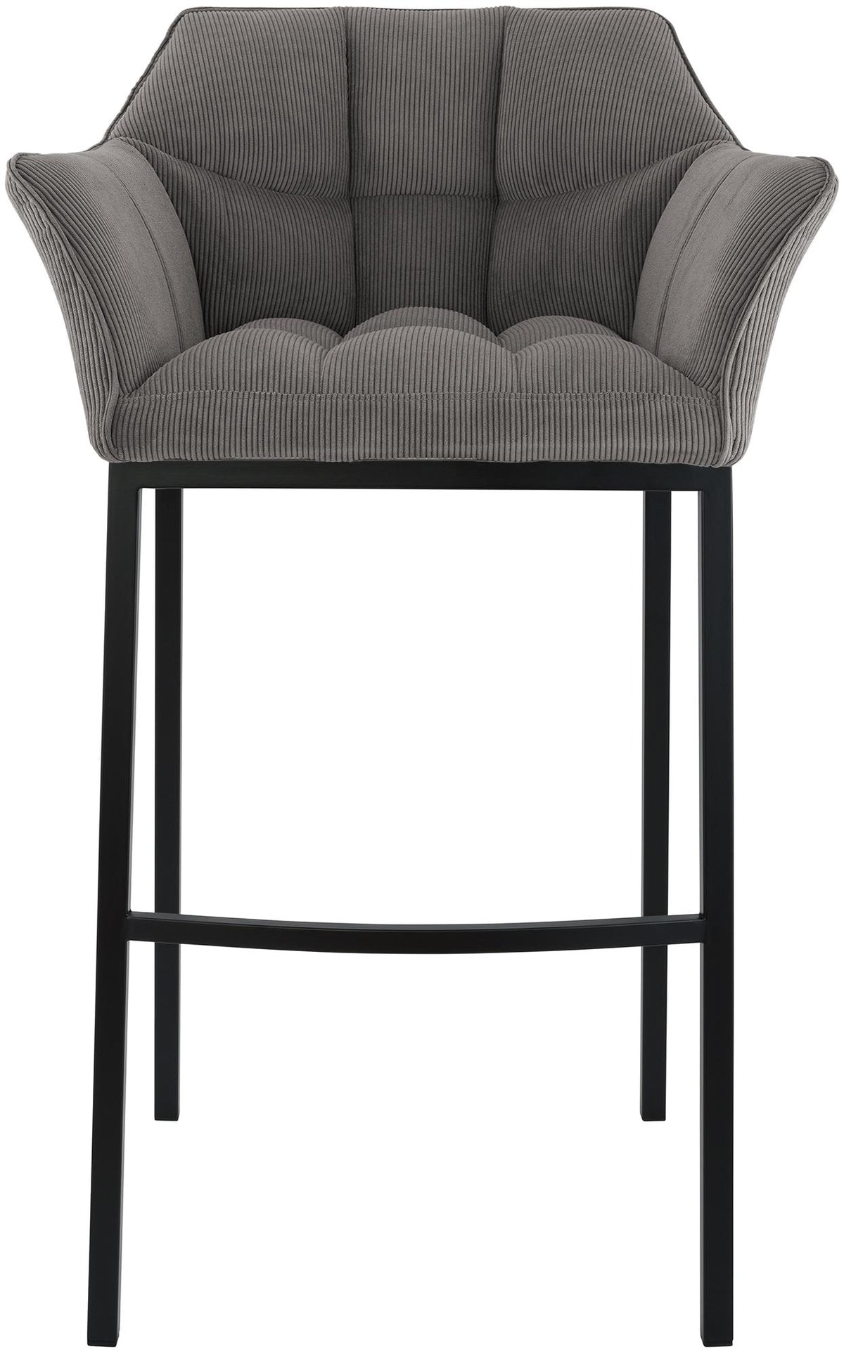 Barkruk Damaso Cord met Vierpootsframe taupe,zwart taupe