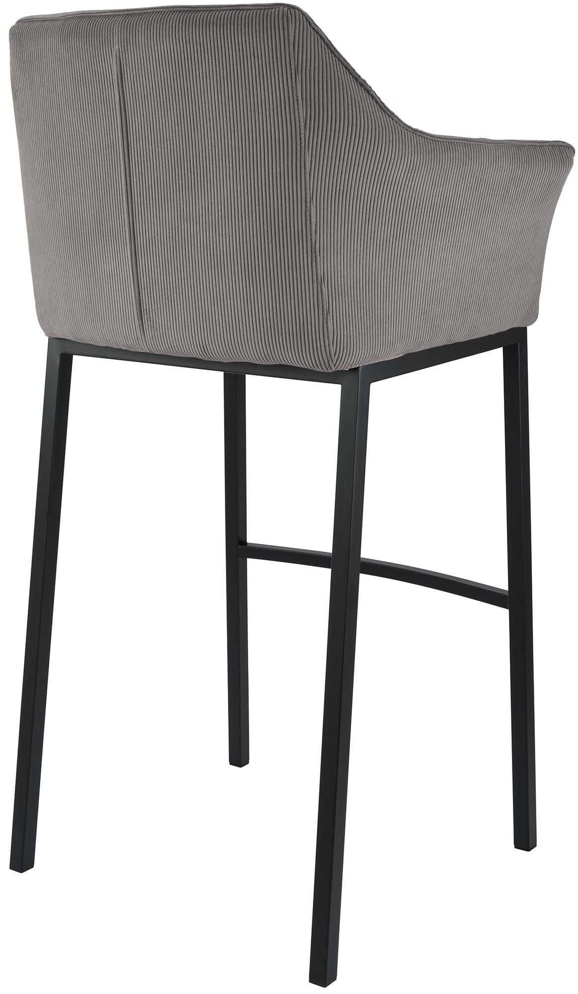 Barkruk Damaso Cord met Vierpootsframe taupe,zwart taupe