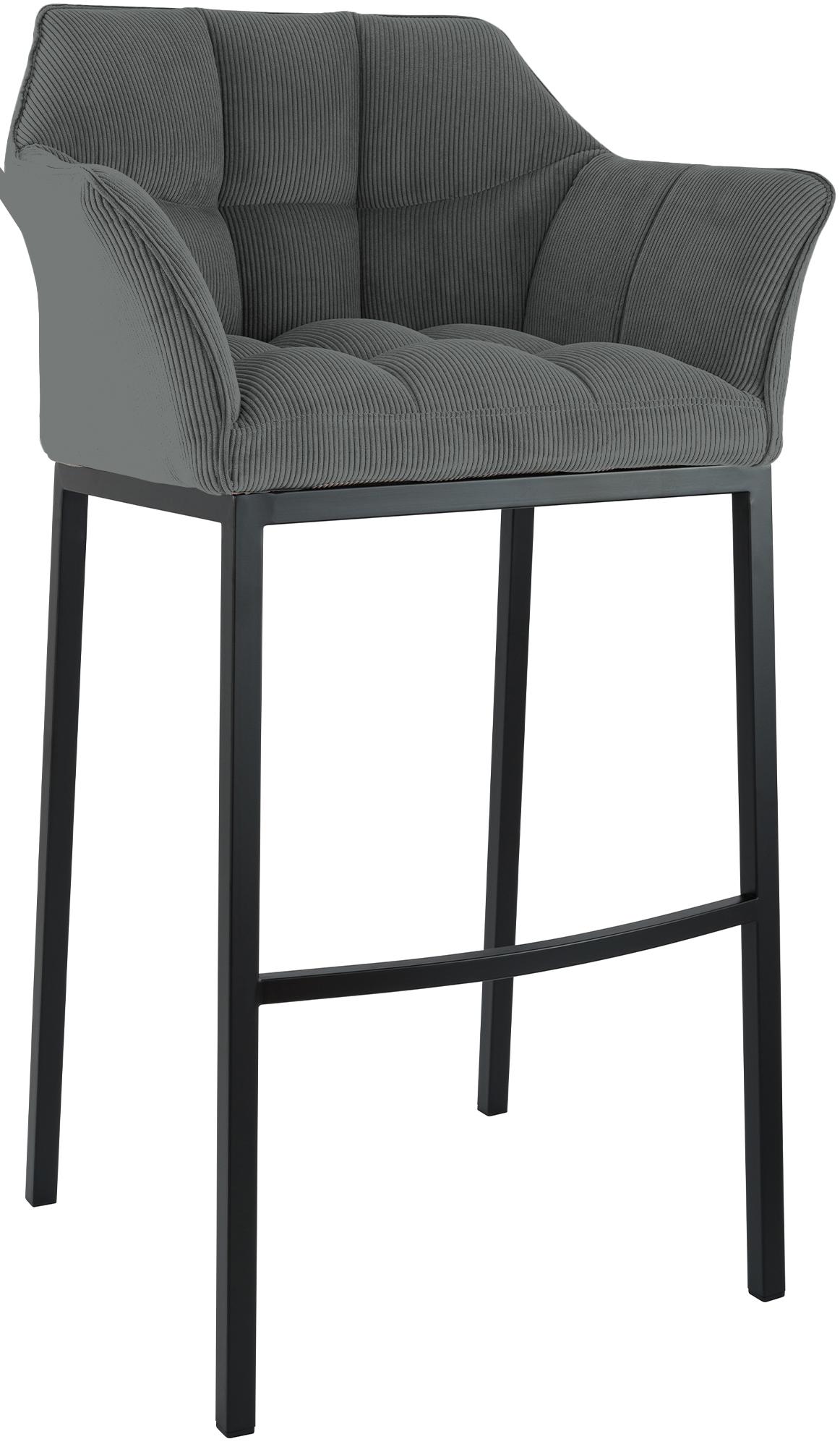 Barkruk Damaso Cord met Vierpootsframe grijs,zwart grau