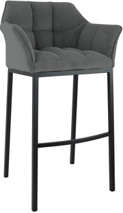 Barkruk Damaso Cord met Vierpootsframe grijs,zwart grau