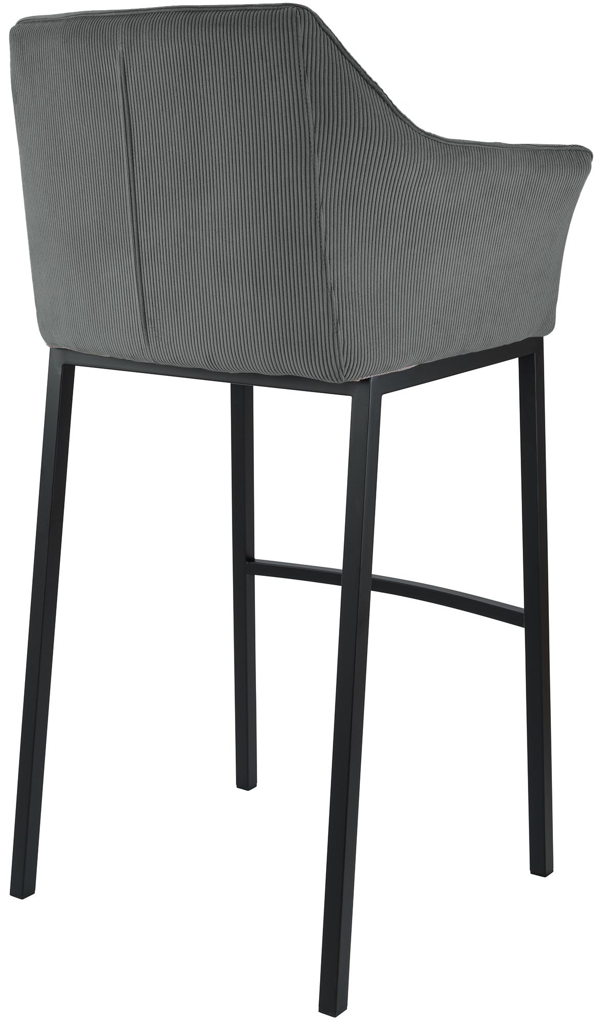 Barkruk Damaso Cord met Vierpootsframe grijs,zwart grau