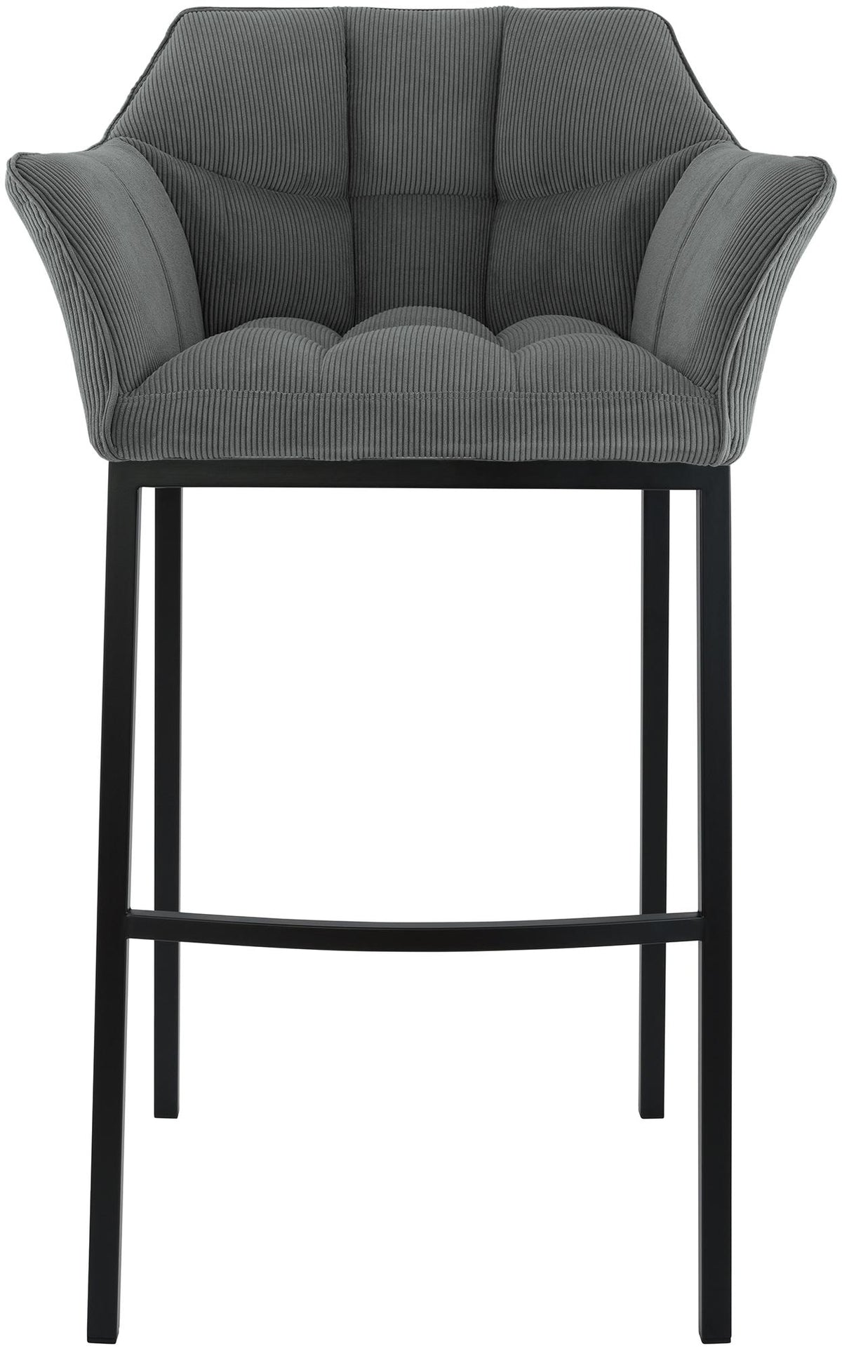 Barkruk Damaso Cord met Vierpootsframe grijs,zwart grau