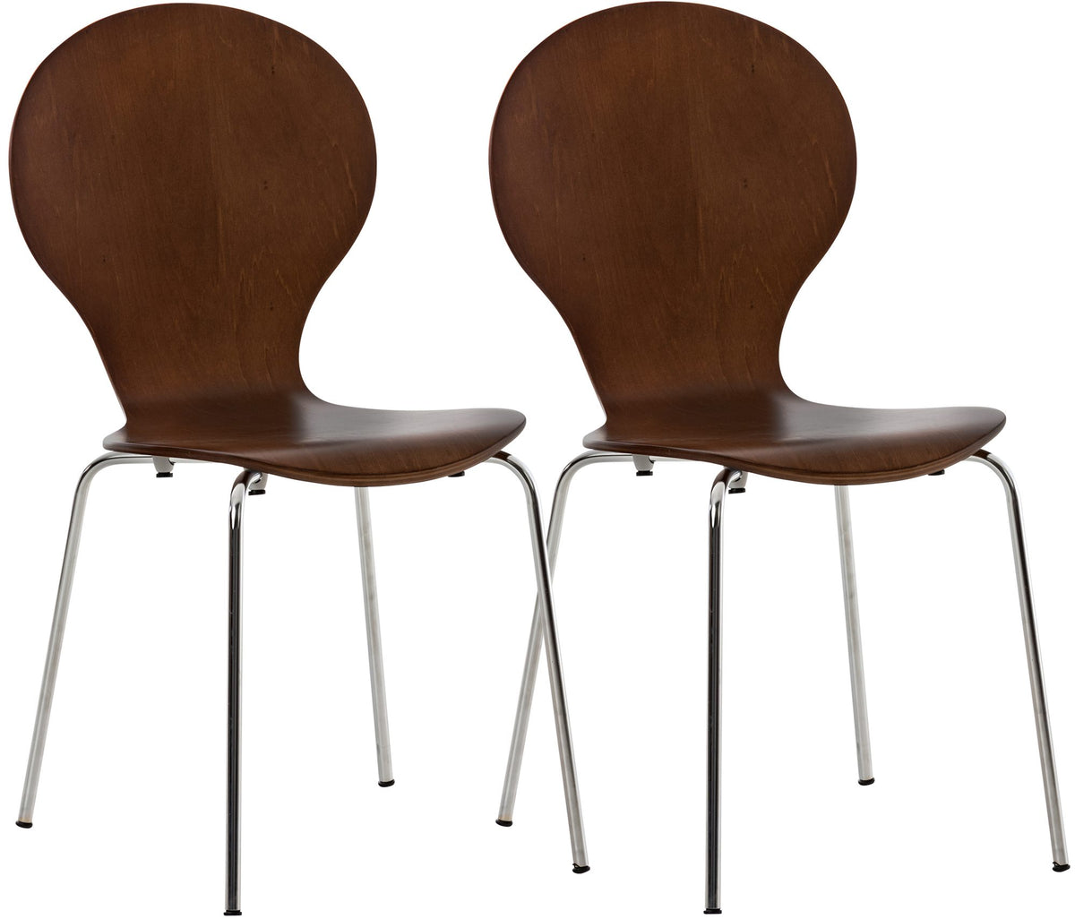 Set van 2 stapelstoelen Diego bruin braun