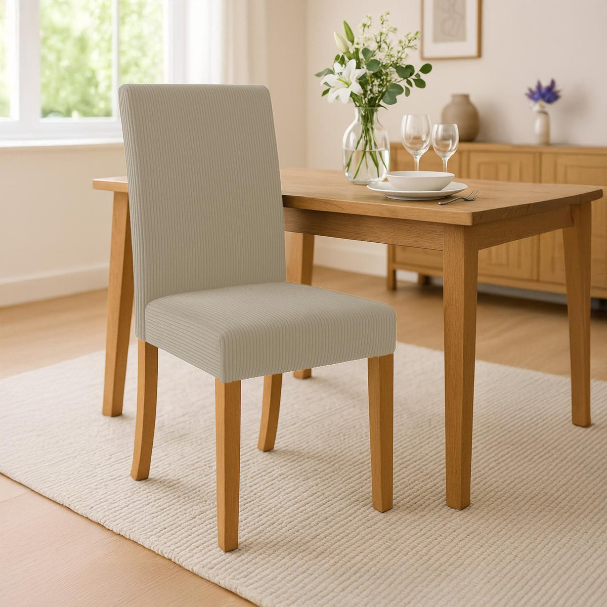 Set van 2 eetkamerstoelen Ina Cord licht bruin,antiek licht hellbraun