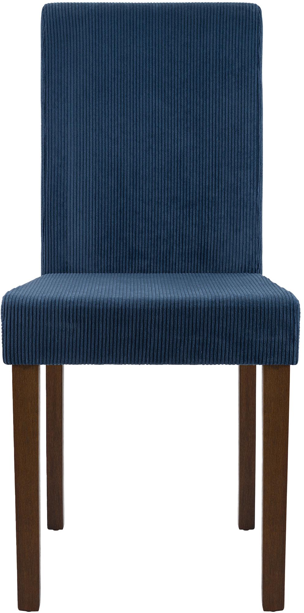 Set van 2 eetkamerstoelen Ina Cord blauw,antiek donker blau