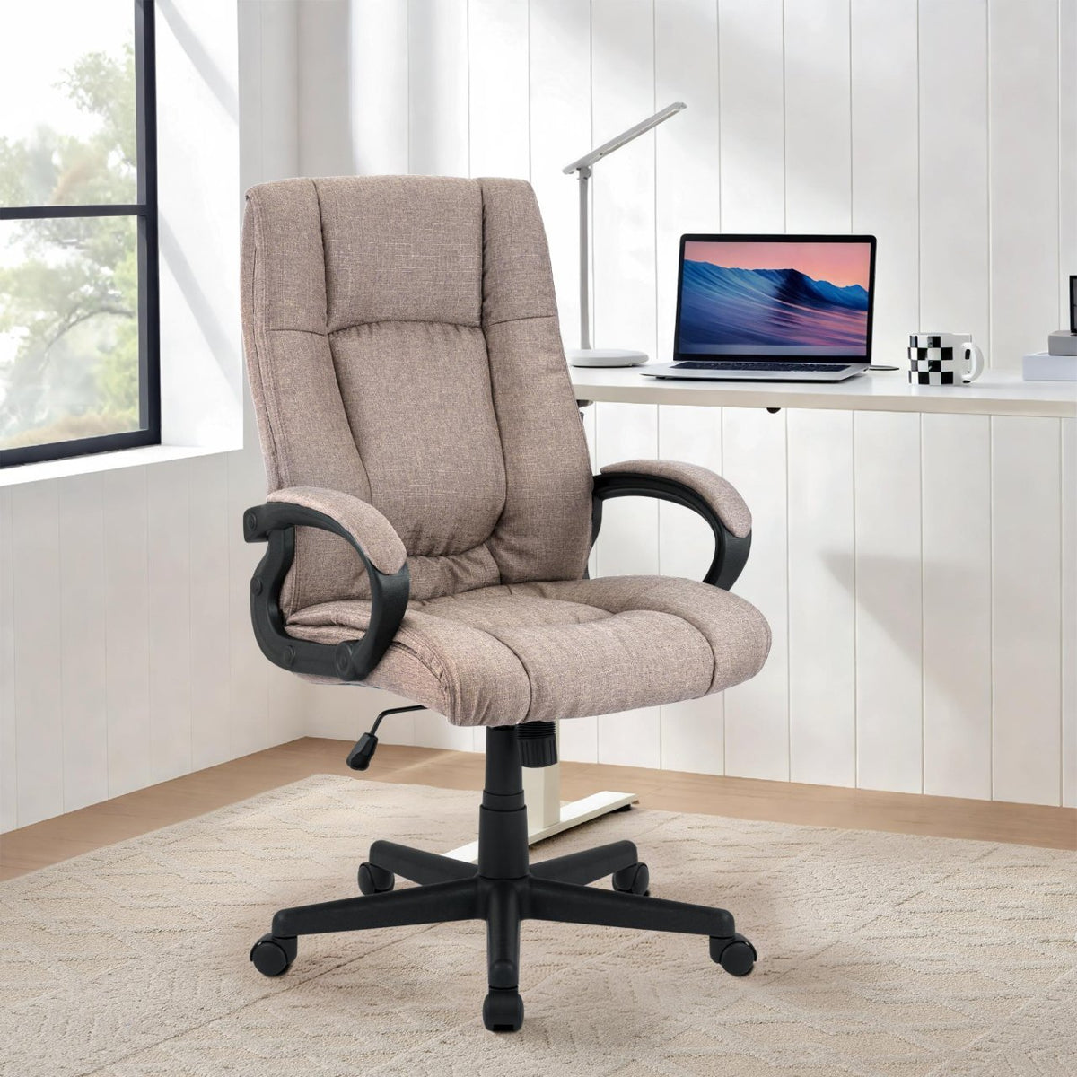 Bureaustoel XL Sparta Stof taupe taupe