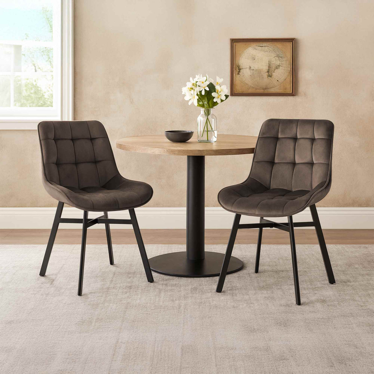 Eetkamerstoel Colby bruin,Fluweel braun