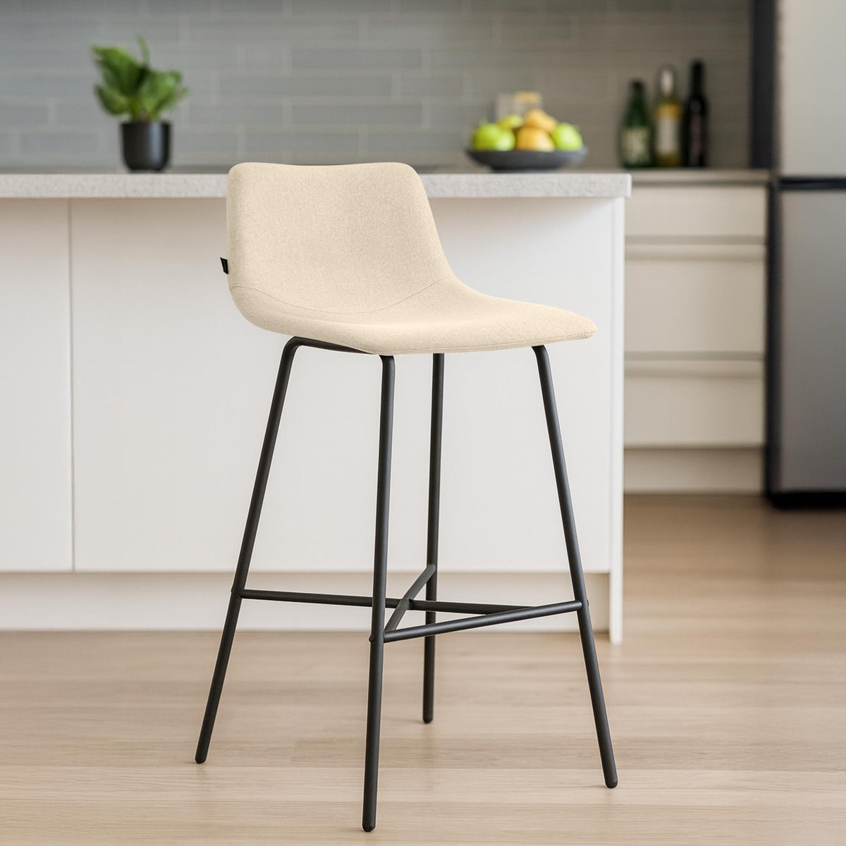 Barkruk Altona creme,Stof creme