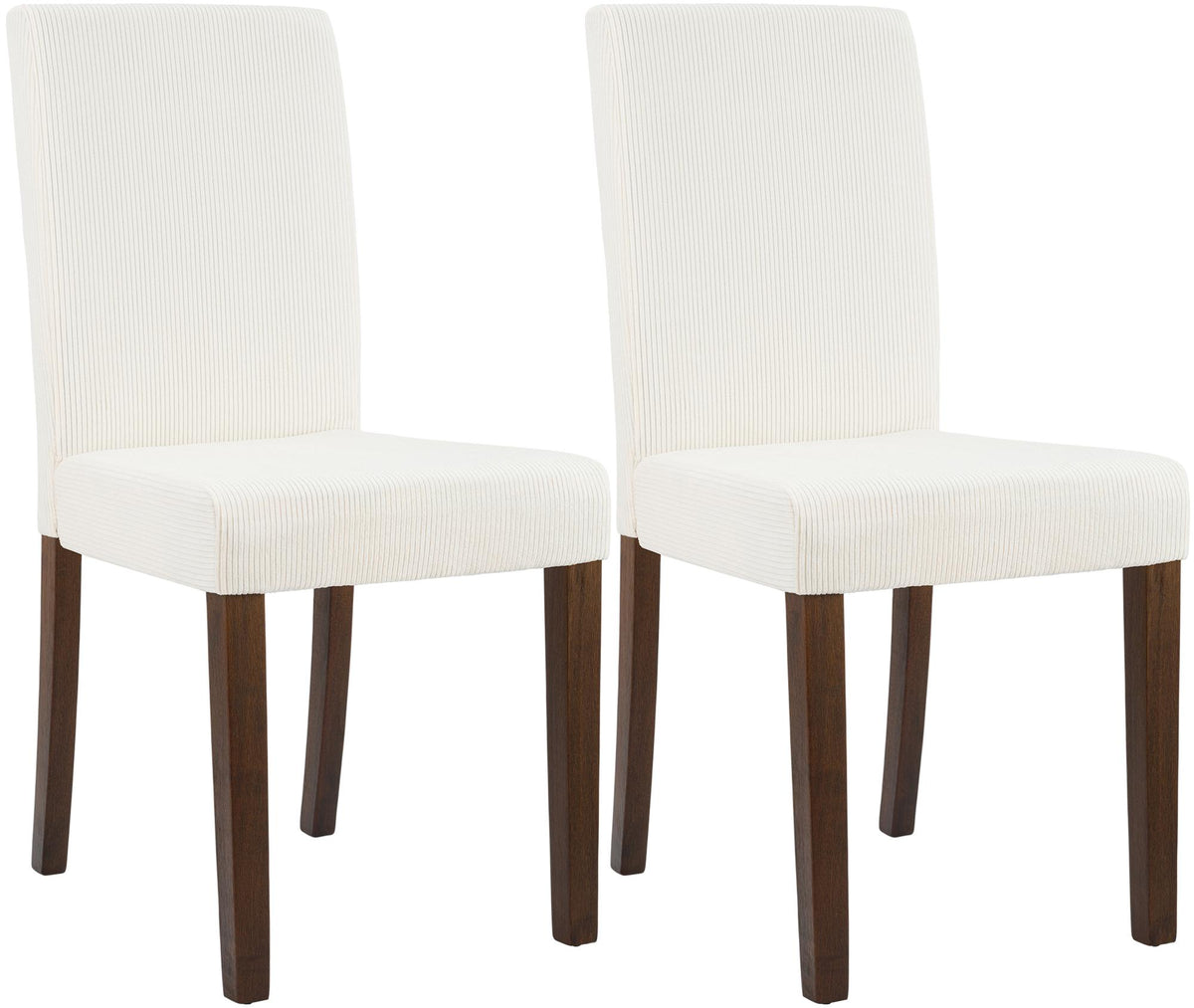 Set van 2 eetkamerstoelen Ina Cord creme,antiek donker creme