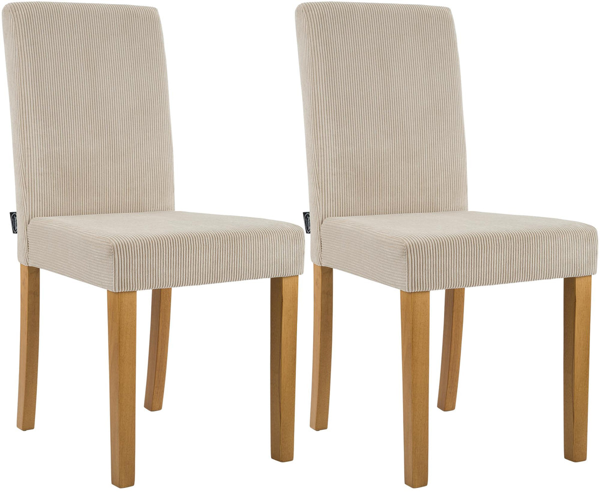Set van 2 eetkamerstoelen Ina Cord licht bruin,antiek licht hellbraun
