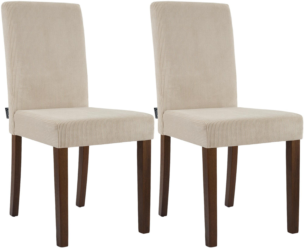 Set van 2 eetkamerstoelen Ina Cord licht bruin,antiek donker hellbraun