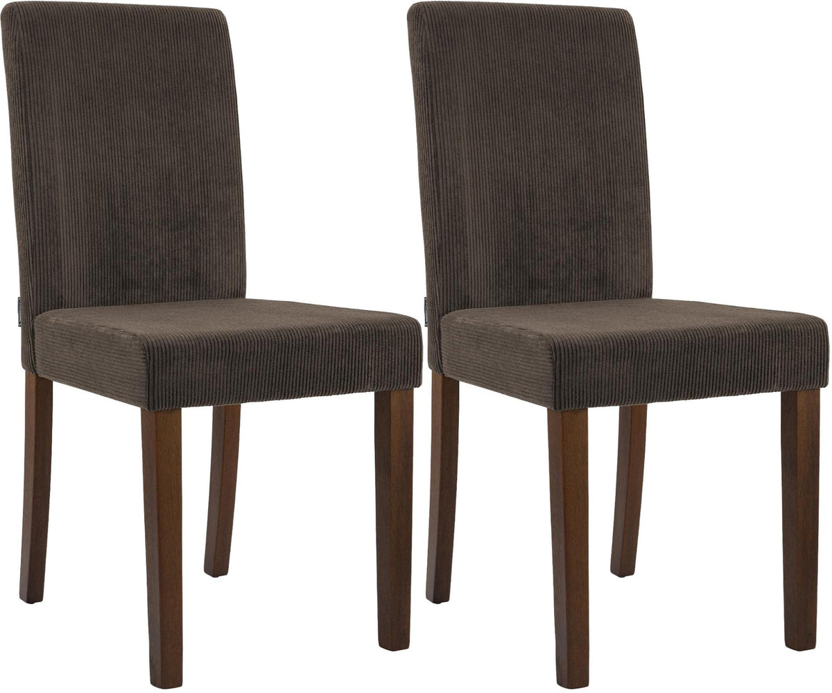 Set van 2 eetkamerstoelen Ina Cord bruin,antiek donker braun
