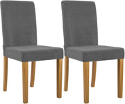 Set van 2 eetkamerstoelen Ina Cord grijs,antiek licht grau