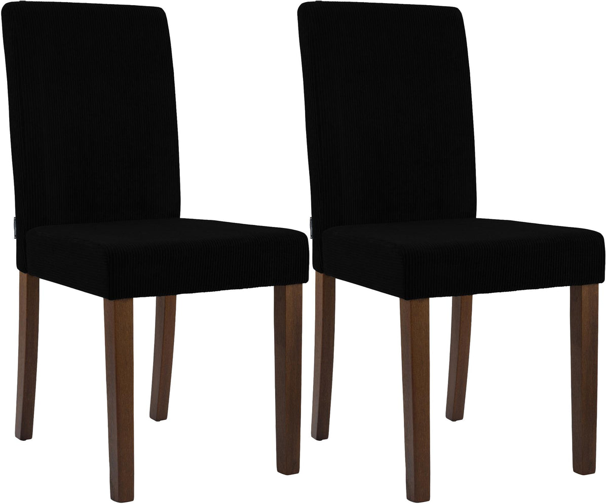 Set van 2 eetkamerstoelen Ina Cord zwart,antiek donker schwarz