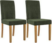 Set van 2 eetkamerstoelen Ina Cord groen,antiek licht grün