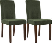 Set van 2 eetkamerstoelen Ina Cord groen,antiek donker grün