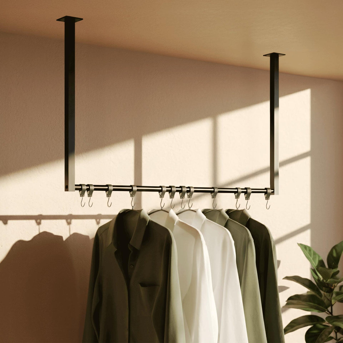 Kledingstang Fenton met 12 haken 80x60 cm schwarz