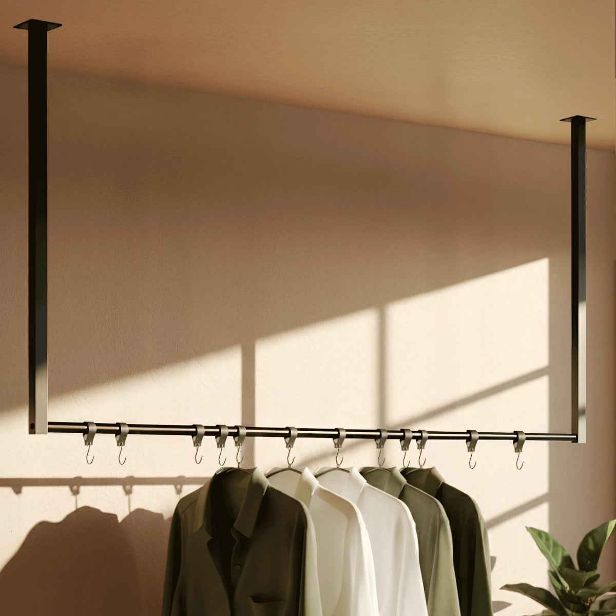 Kledingstang Fenton met 12 haken 120x80 cm schwarz