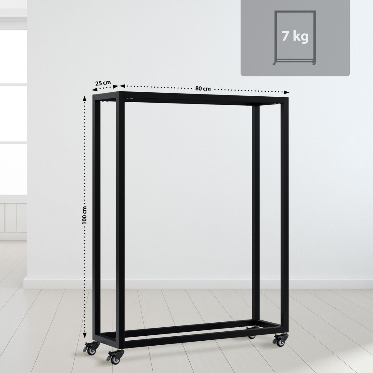 Houtopslag Hilta zwart,25x80x100 cm schwarz