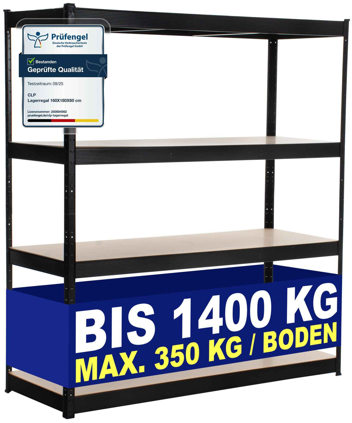 Stelling 160x60x180 cm zwart schwarz