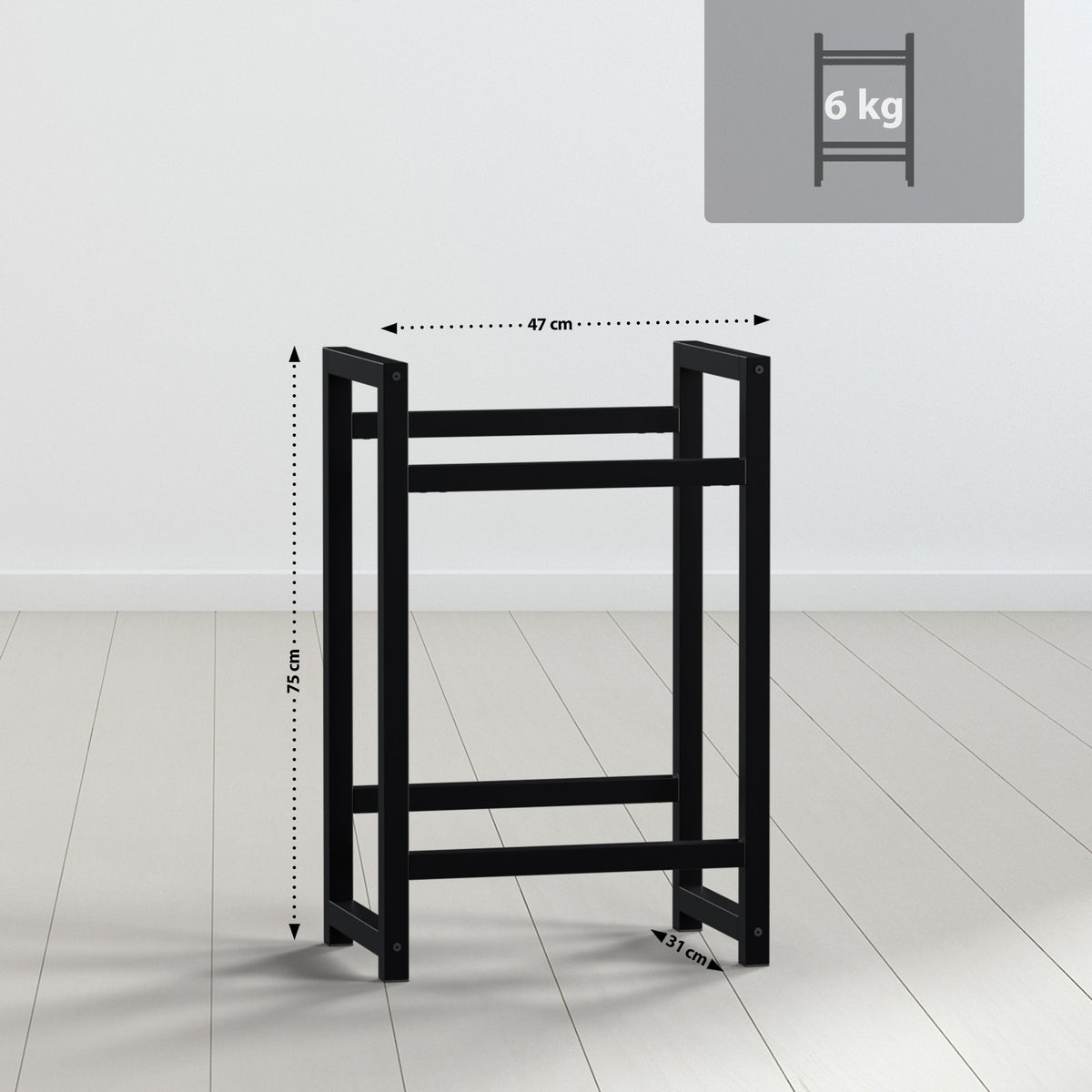 Krattenrek Stack zwart,75x47x31 cm schwarz