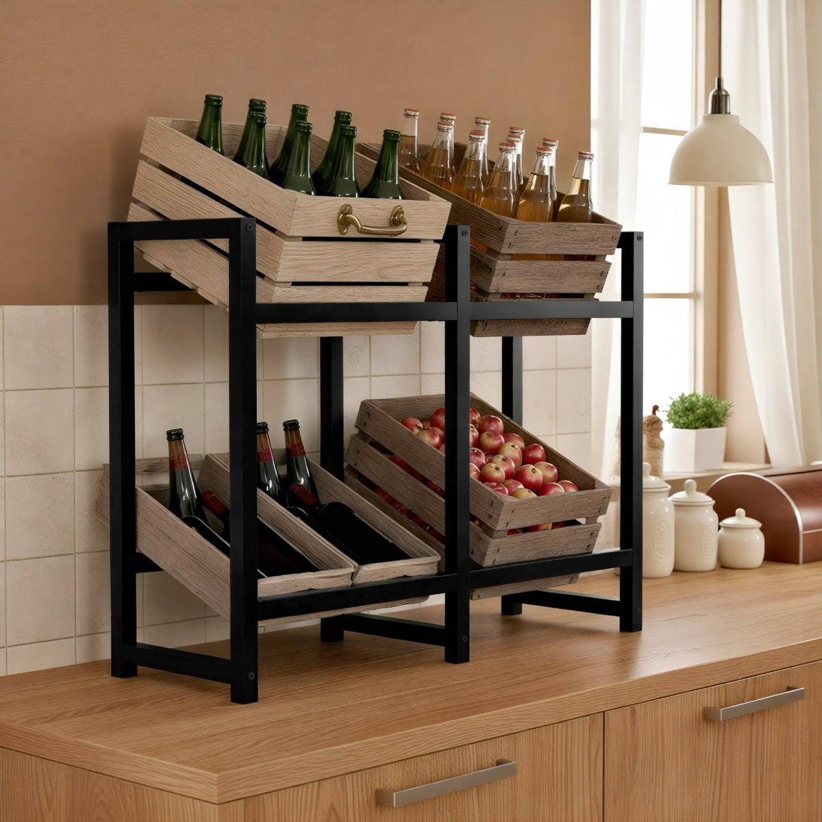 Krattenrek Stack zwart,75x91x31 cm schwarz