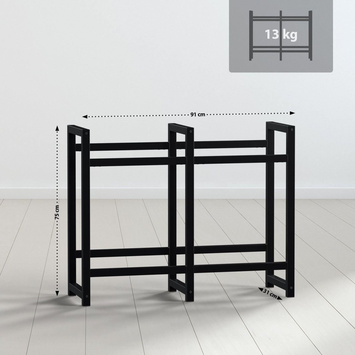 Krattenrek Stack zwart,75x91x31 cm schwarz