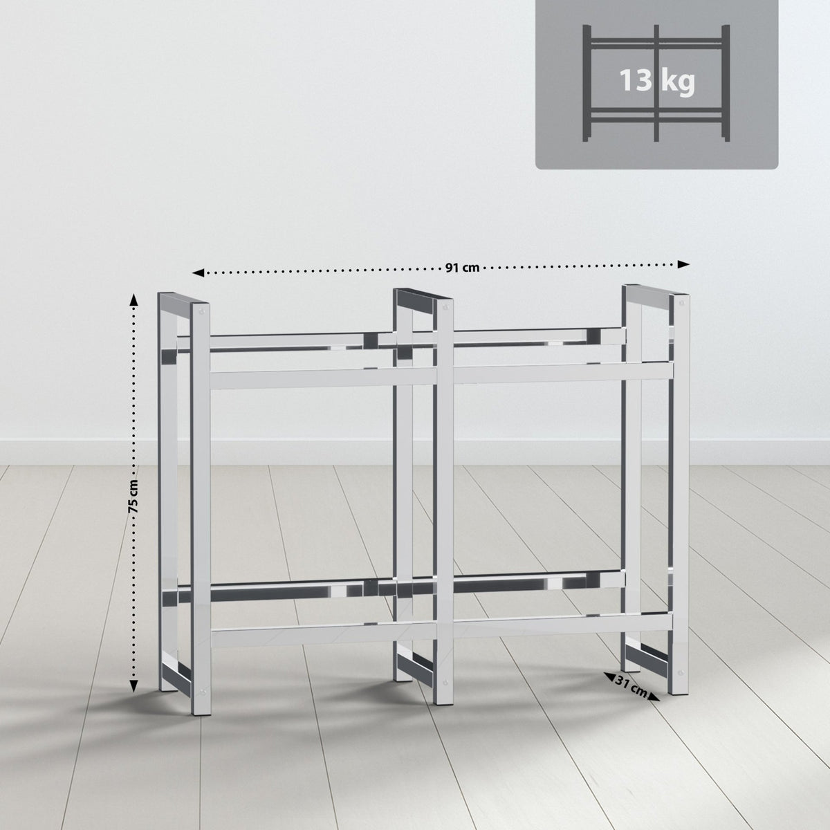 Krattenrek Stack chroom,75x91x31 cm chrom