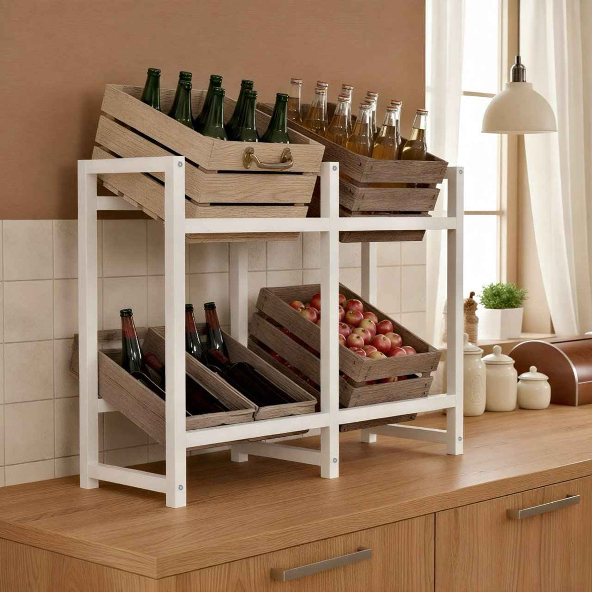Krattenrek Stack wit,75x91x31 cm weiß