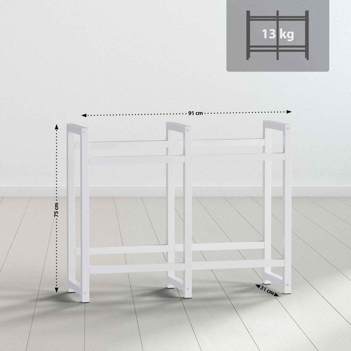 Krattenrek Stack wit,75x91x31 cm weiß