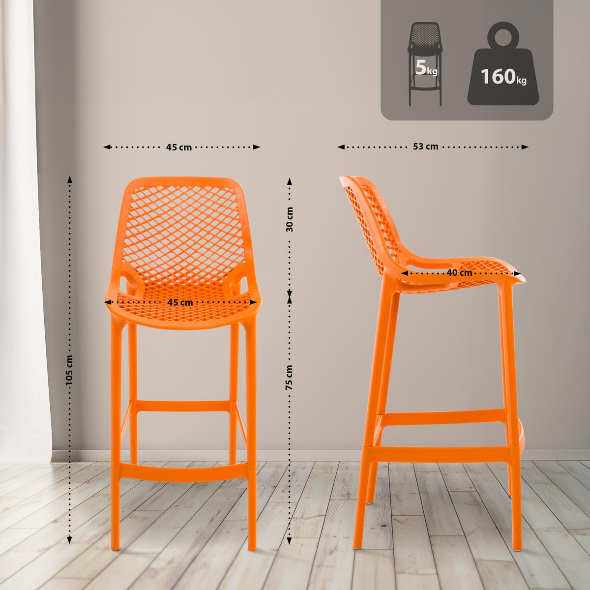 Barkruk Air oranje orange