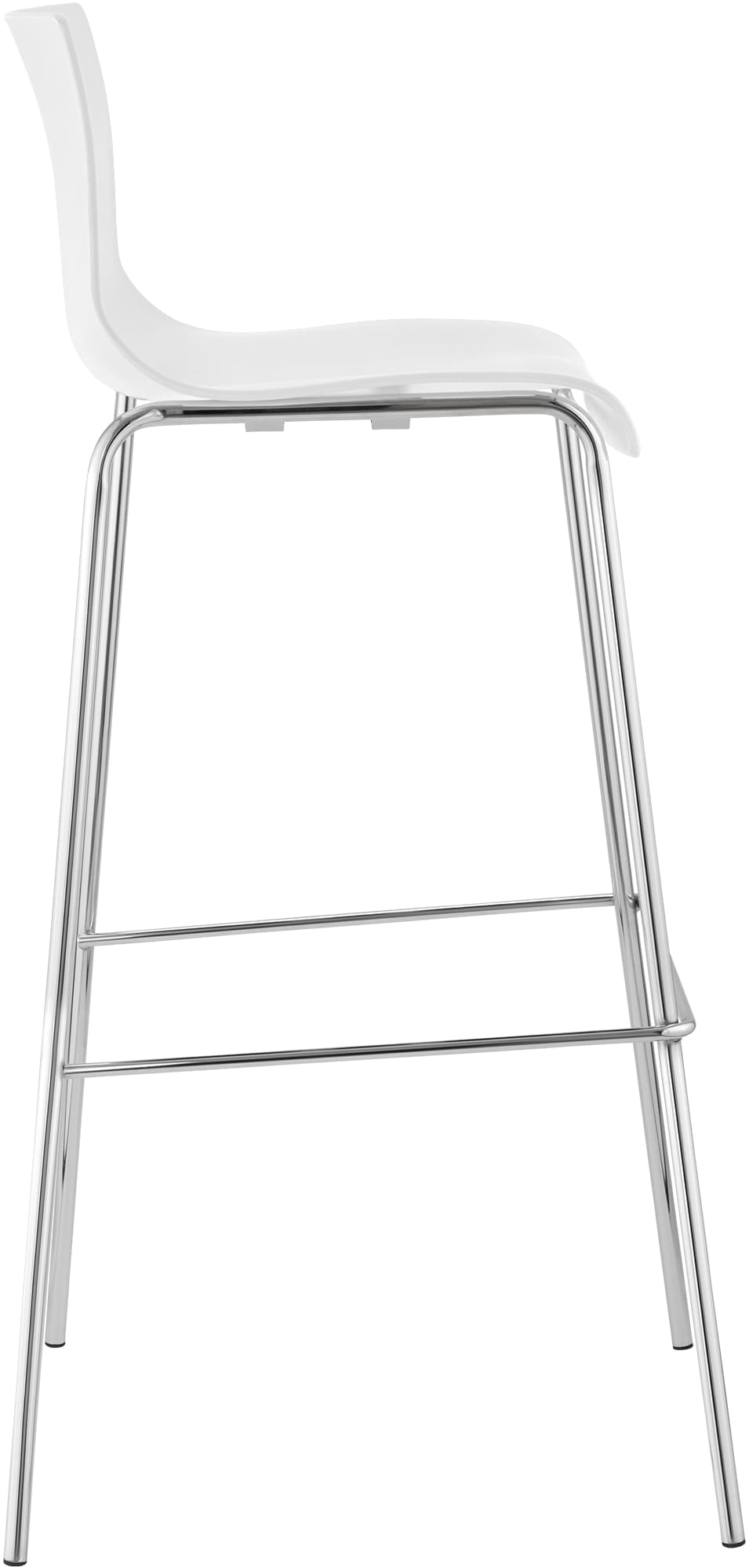Barhocker Hoover Chrom 4-Fuß Gestell weiß