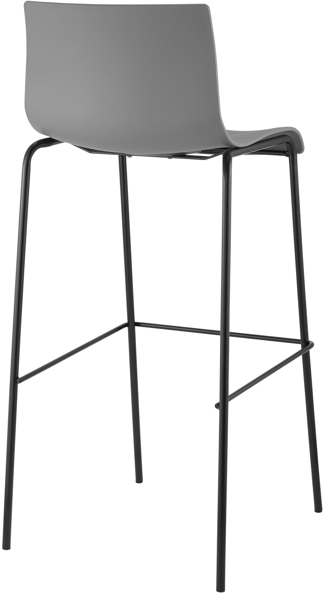 2-delige set barkrukken Hover, kunststof grijs,zwart grau
