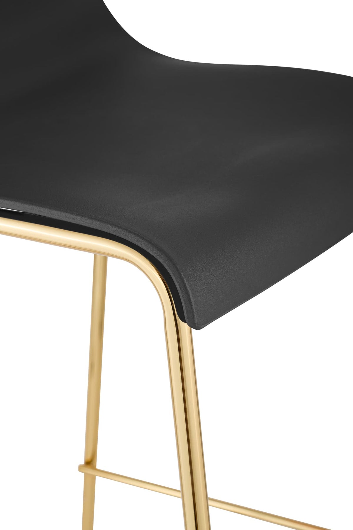 2er Set Barhocker Hoover Kunststoff 4-Fuß Gold schwarz