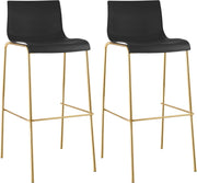 2er Set Barhocker Hoover Kunststoff 4-Fuß Gold schwarz