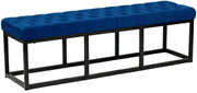 Bank Polson Fluweel Zwart blauw,150 cm blau