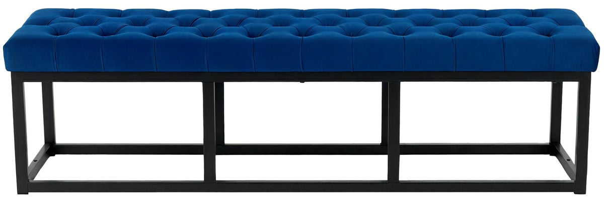 Bank Polson Fluweel Zwart blauw,150 cm blau