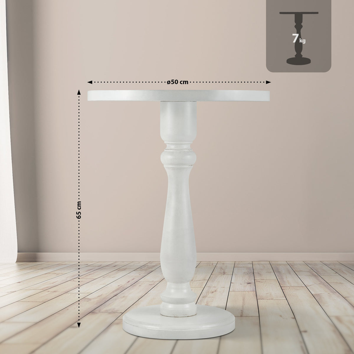 Bijzettafel Adamsville antiek/wit antik weiß