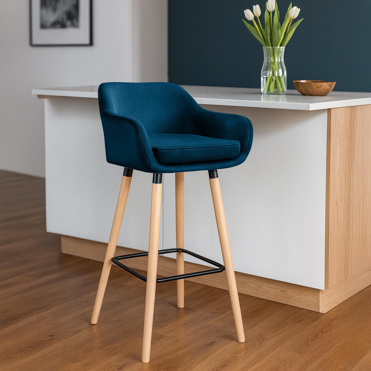 Barkruk Grant Fluweel blauw blau