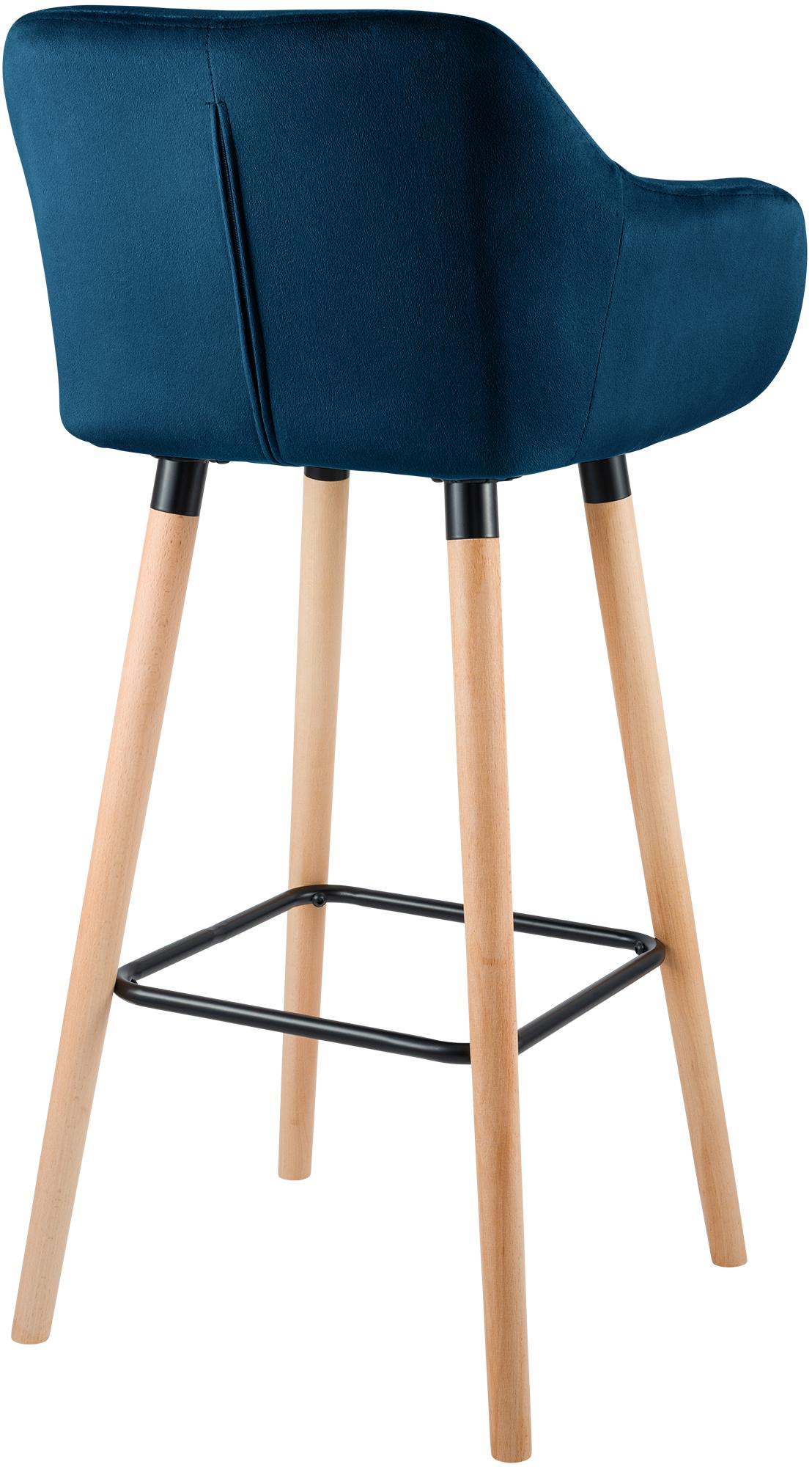Set van 2 barkrukken Grant Fluweel blauw blau