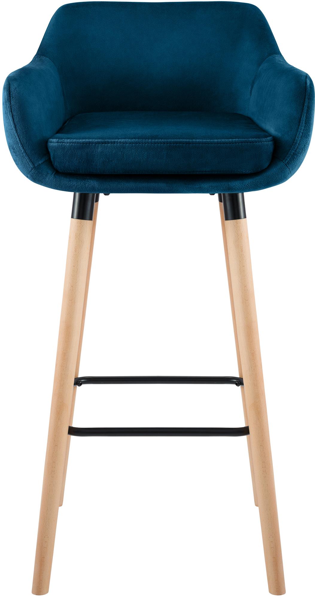 Set van 2 barkrukken Grant Fluweel blauw blau