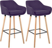 Set van 2 Barkrukken Grant stof purper lila
