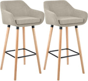 Set van 2 Barkrukken Grant stof creme creme