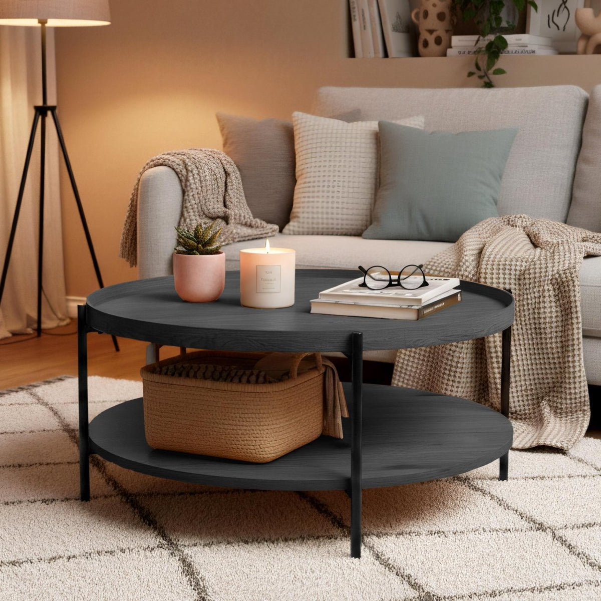 Salontafel Corbitan Ø 80 cm,grijs grau