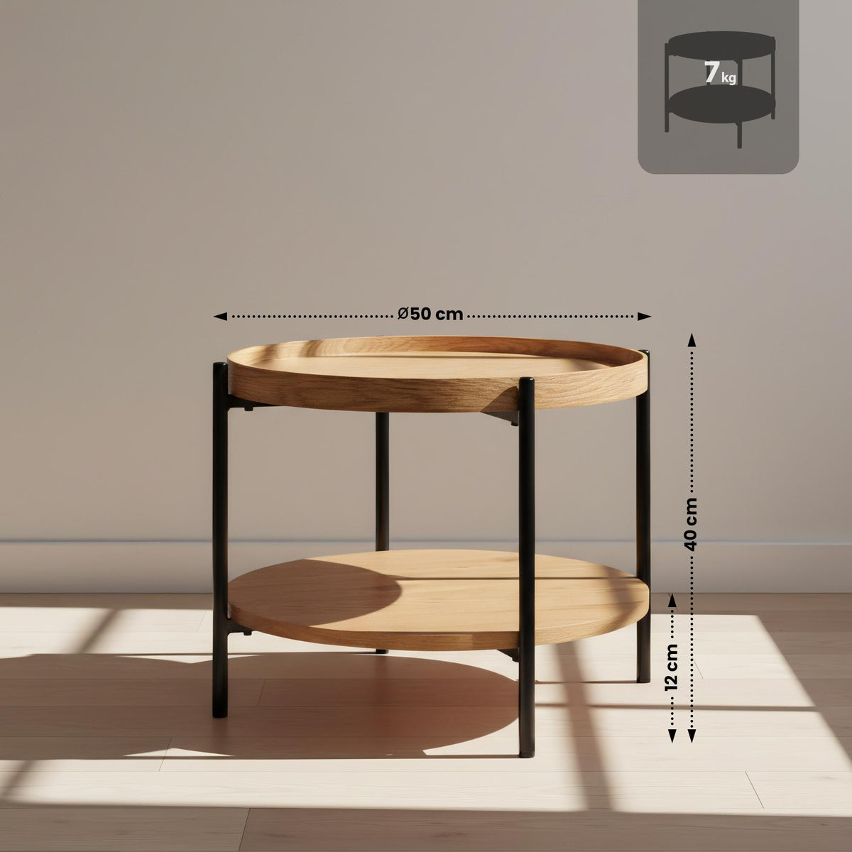 Salontafel Corbitan Ø 50 cm,natura natura