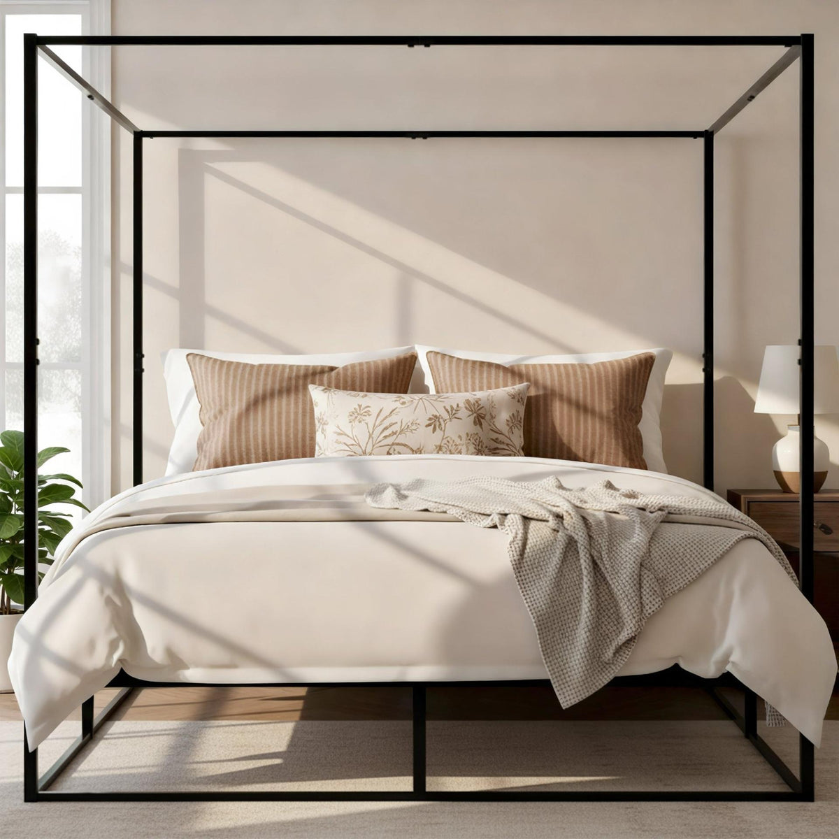 Hemelbed Batoni 180 x 200 cm schwarz
