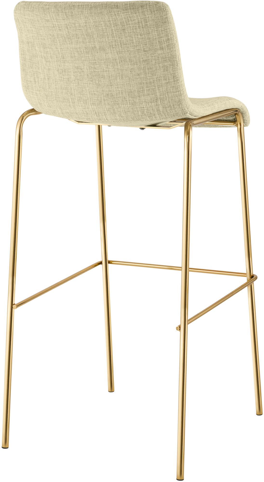 Barhocker Hoover Stoff 4-Fuß Gold creme