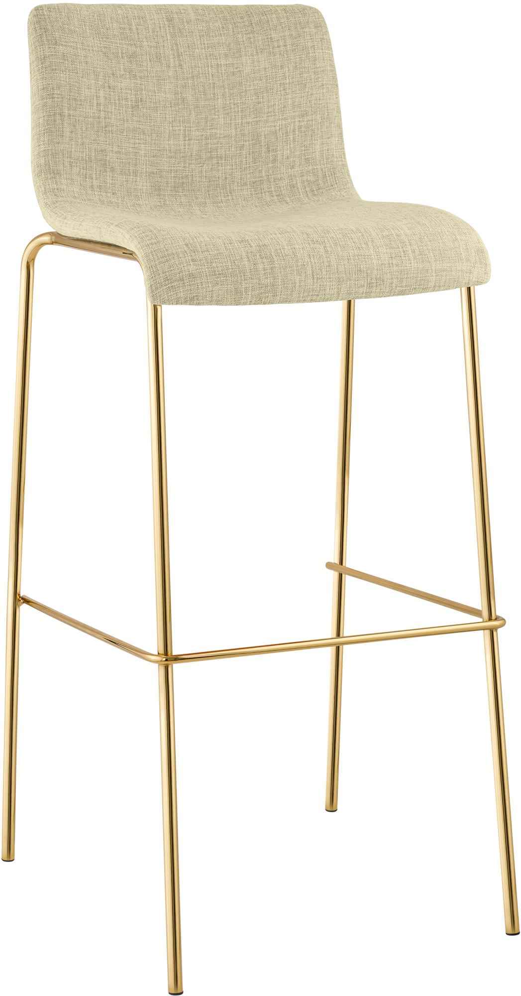 Barhocker Hoover Stoff 4-Fuß Gold creme