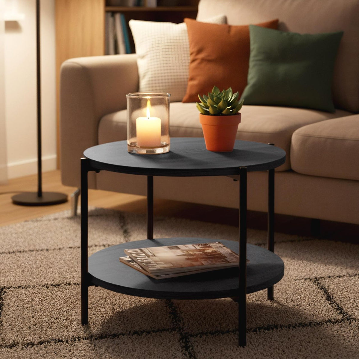 Salontafel Edduma grijs,Ø 50 cm grau