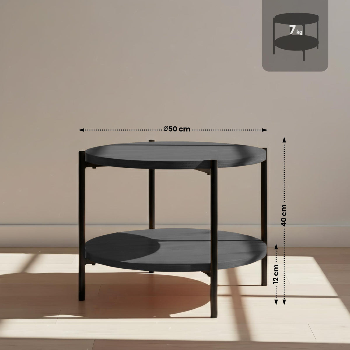 Salontafel Edduma grijs,Ø 50 cm grau